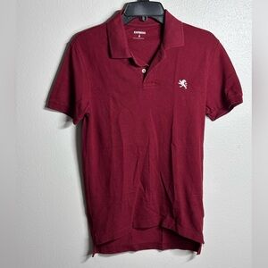 Express Men Casual Preppy Short Sleeve Polo‎ Shirt Red size XS